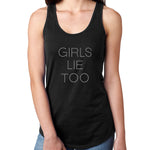 Womens T-Shirt Bling Black Fitted Tee Girls Lie Too Funny Humor