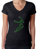 Ladies V-Neck Tshirt Bella 1005 Black - SSWOC - Lifetime (Green)